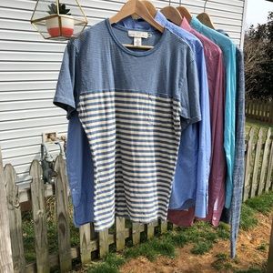 Blue and white striped T-shirt